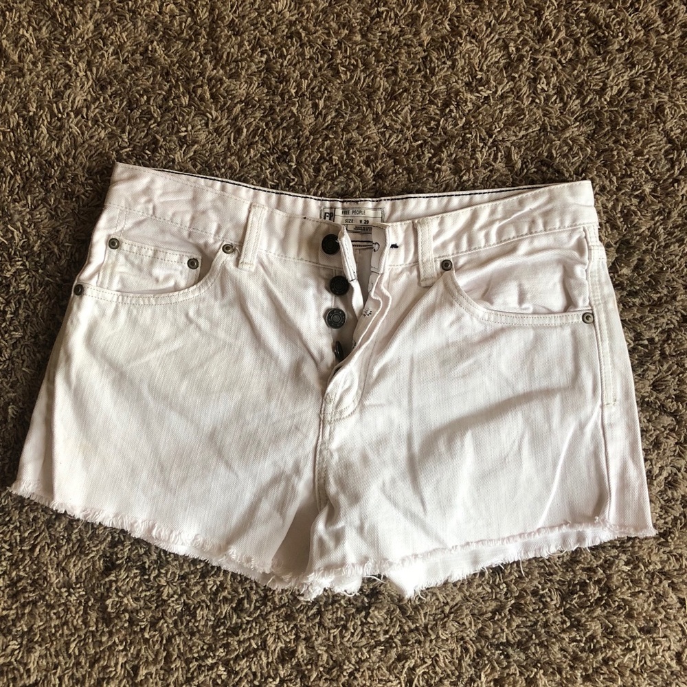 Free People White Denim Shorts
